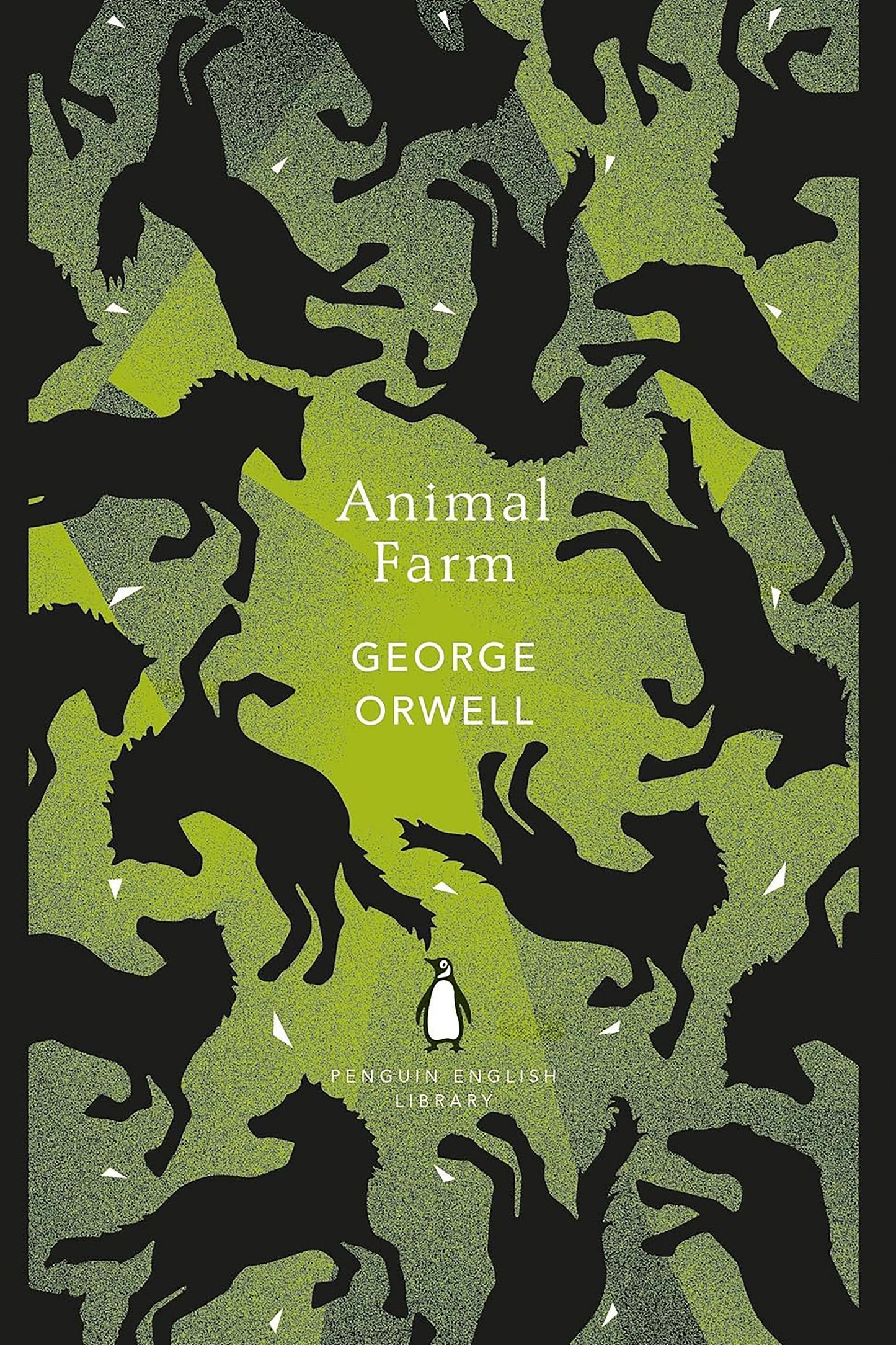 Book cover of 'Animal Farm' by George Orwell with green and black design