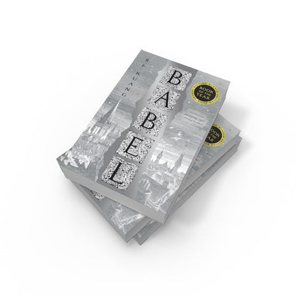 Book cover of 'Babel' by R.F. Kuang with decorative text and cityscape illustration.