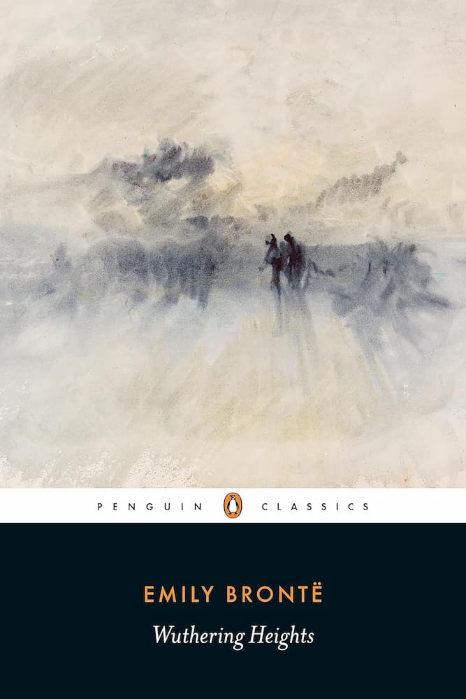 Book cover of 'Wuthering Heights' by Emily Bronte with a minimalist design.